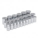 Urrea Juego de Dados y Accesorios 54209, 1/2", Cromado, 24 Piezas