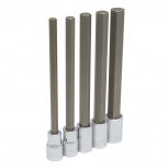 Urrea Juego de Dados Hexagonal 5441M5L, 1/2", 5 Piezas, Plata