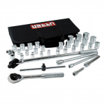Urrea Juego de Dados con Matraca 5452PT, 3/8"-1/2", Cromado, 35 Piezas