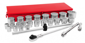 Urrea Juego de Dados 57104, 1", 28 Piezas, Plata