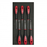 Urrea Juego de Desarmadores CH118, 6 Piezas, Negro/Rojo