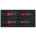 Urrea Juego de Pinzas de Retención CH131, 4 Piezas, Negro