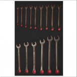 Urrea Juego de Llave Combinada CH306, 7-21mm, 15 Piezas, Cromo Vanadio