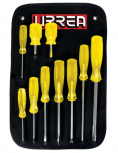 Urrea Juego de Desarmadores de Cruz/Plano JBUD02, 10 Piezas, Amarillo