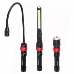 Urrea Kit de Linternas con Cabezas Intercambiables JLI6, Rojo/Negro - 3 Piezas