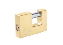 Urrea Candado de Acero Cortina Lock, 70mm, 1 Pieza, Latón, 3 Llaves Tetra
