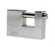 Urrea Candado de Acero Cortina Lock, 80mm, 1 Pieza, Cromo Satinado, 3 Llaves Tetra
