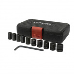 Urrea Juego de Dados Métricos SR10M, 10 Piezas, Negro