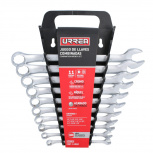 Urrea Juego de Llave Combinada 1200CA, 11 Piezas, Acero Cromado