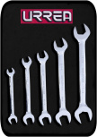 Urrea Juego de Llave Española 3000N, 3/8", 5 Piezas, Acero Cromado