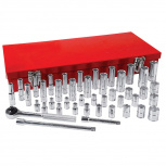 Urrea Juego de Dados y Accesorios con Matraca 4700A, 1/4", Cromado, 44 Piezas