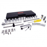 Urrea Juego de Dados y Accesorios con Matraca 4754PM, 1/4 - 1/2", Cromado, 50 Piezas