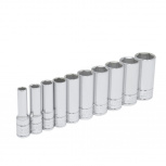Urrea Juego de Dados 52111, 3/8", Cromado, 10 Piezas