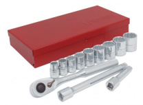 Urrea Juego de Dados y Accesorios con Matraca 52130, 3/8", Cromado, 13 Piezas