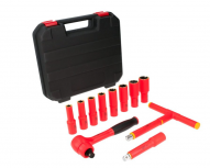 Urrea Juego de Dados de Electricistas con Matraca 5400MVI, 8 Piezas, Acero