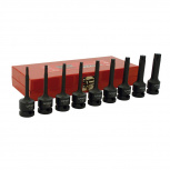 Urrea Juego de Dados 74400, 1/2", Fosfatado Negro, 9 Piezas
