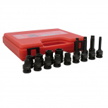 Urrea Juego de Dados 74ET17, 1/2", Fosfatado Negro, 16 Piezas