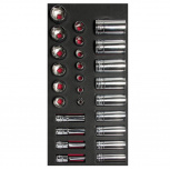 Urrea Juego de Dados CH106, 3/8", Cromado, 26 Piezas