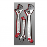Urrea Juego de Llave Ajustable CH111L, 8", 3 Piezas, Acero Cromado