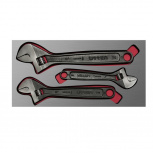 Urrea Juego de Llave Ajustable CH114L, 8", 3 Piezas, Cromo Vanadio
