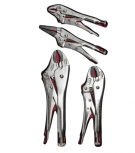 Urrea Pinza de Presión CH127, 4 Piezas, Acero al Carbono