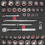 Urrea Juego de Dados con Matraca CH203, 1/2", Acero, 40 Piezas