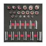 Urrea Juego de Dados CH206, 1/2", Cromado, 31 Piezas