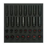 Urrea Juego de Dados CH219, 1/2", Acero, 30 Piezas