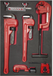 Urrea Juego de Llave Stilson CH309, 18", 5 Piezas, Acero Forjado