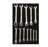 Urrea Juego de Llave de Matraca CH312, 12 Piezas, Acero Cromado