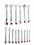 Urrea Juego de Llave Combinada CH313, 15 Piezas, Cromo
