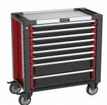 Urrea Gabinete Móvil HD35M8, 7 Compartimentos, Negro/Rojo 