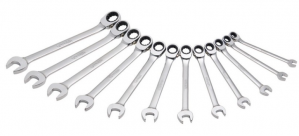 Urrea Juego de Llave de Matraca JLMC12MR, 12 Piezas, Cromo Vanadio