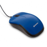 Mouse Ergonómico Verbatim Óptico 70233, Alámbrico, USB, Azul