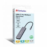 Verbatim Hub USB-C - 2x HDMI, 3x USB-A 3.2, 1x SD, 1x microSD, 1x USB-C, Gris