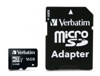 Memoria Flash Verbatim, 16GB microSDHC Clase 10, con Adaptador
