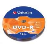 Verbatim Torre de Discos Virgenes para DVD, DVD-R, 4.7GB, 10 Piezas