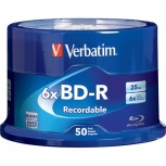 Verbatim Torre de Discos Virgenes para Blu-Ray, BD-R, 6x, 25GB, 50 Piezas