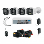 Volteck Kit de Vigilancia CTV-KIT-4A de 4 Cámaras CCTV Bullet con Grabadora de 4 Canales