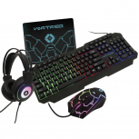 Kit Gamer de Teclado y Mouse Vortred Kit 4 en 1 Gear Up!, Alámbrico, USB, Negro, Español