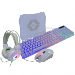 Kit Gamer de Teclado, Mouse, Audífonos y Mousepad Vortred, Alámbrico, USB, Morado (Inglés)