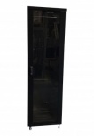 WAM Gabinete de Piso con Puerta de Cristal, 42UR, Negro