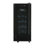 Whirlpool Enfriador de Vinos C2001, con 1 Zona de Temperatura, 5 Estantes, 12 Botellas, 127V, Negro