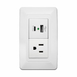 Winled Tomacorriente WPL-307, 1 Enchufe + 1x USB-A/1x USB-C, 90 - 277V, 15A, Blanco