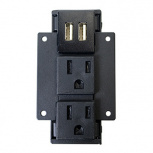 Wiremold Tomacorriente para Escritorio TB672APBK, 2 Enchufes, 2x USB-A, 15A, Negro