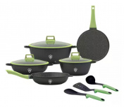 Worldconnect Batería de Cocina SSBAT11V, Aluminio, Antiadherente, 11 Piezas