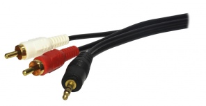 X-Case Cable 3.5mm Macho - 2x RCA Macho, 1.8 Metros, Negro
