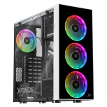 Gabinete Xtreme PC Gaming Dragonfly CXT320WT, Midi-Tower, ATX/Micro-ATX/Mini-ITX, USB 2.0, con Fuente de 600W, 4 Ventiladores Instalados, Negro/Blanco - Imagen adicional 2