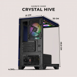 Gabinete Xtreme PC Gaming Crystal Hive, Mini-Tower, Micro-ATX/Mini-ITX, USB 2.0/3.0, sin Fuente, 5 Ventiladores Instalados, Azul - Imagen adicional 7