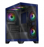 Gabinete Xtreme PC Gaming Crystal Hive, Mini-Tower, Micro-ATX/Mini-ITX, USB 2.0/3.0, sin Fuente, 5 Ventiladores Instalados, Azul